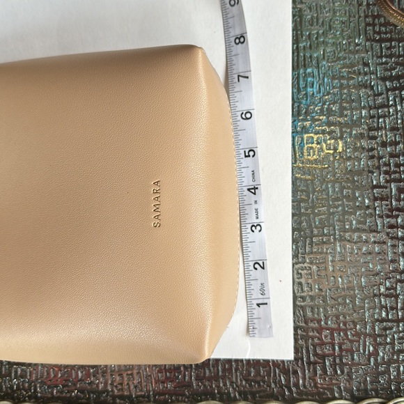 Samara Vegan Tan Leather Crossbody neutral tan cream color - Picture 7 of 10